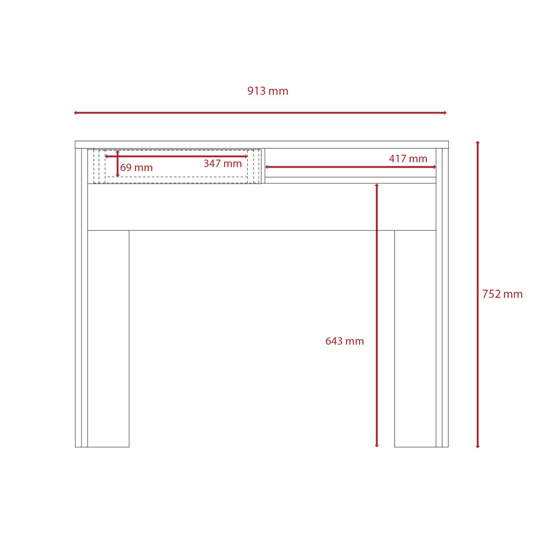 Dallas Home Office Desk With Drawer White Carbon Grey Oak (DHD) Image 7