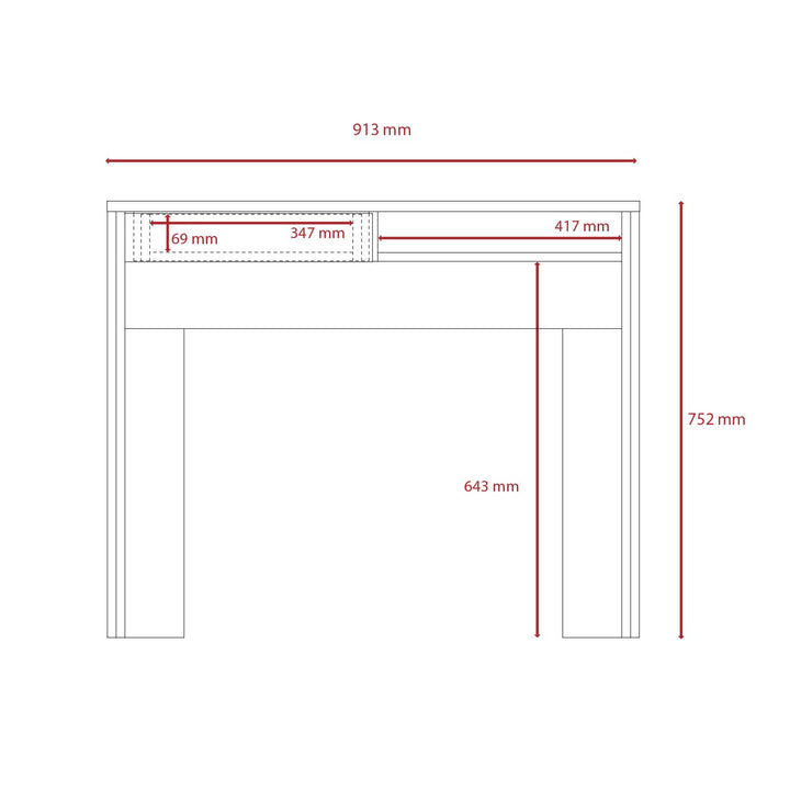 Dallas Home Office Desk With Drawer White Carbon Grey Oak (DHD) Image 7