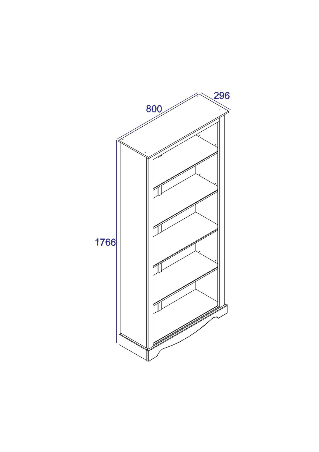 Corona White Tall Bookcase White Wax Antique Waxed Pine (DHD) Image 4