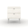 Augusta Curve 2 Drawer Bedside Cabinet White Silver (DHD) Image 2