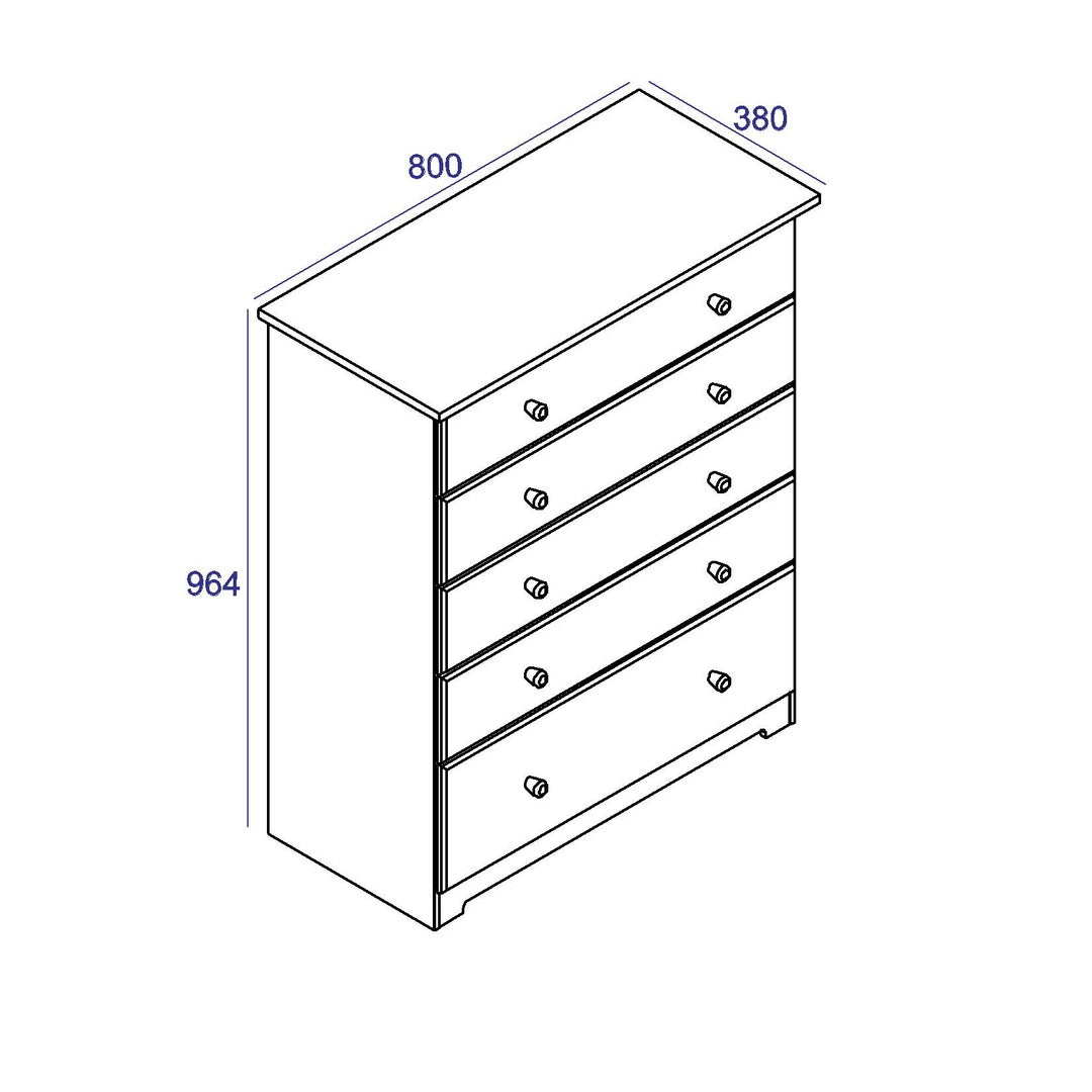 Colorado 5 Drawer Chest Soft White Oak (DHD) Image 6