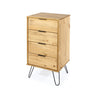 Augusta Pine 4 Drawer Narrow Chest Of Drawers Antique Waxed Pine Black (DHD) Image 1