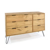 Augusta Pine 3+3 Drawer Wide Chest Of Drawers  Antique Waxed Pine Black (DHD) Image 3