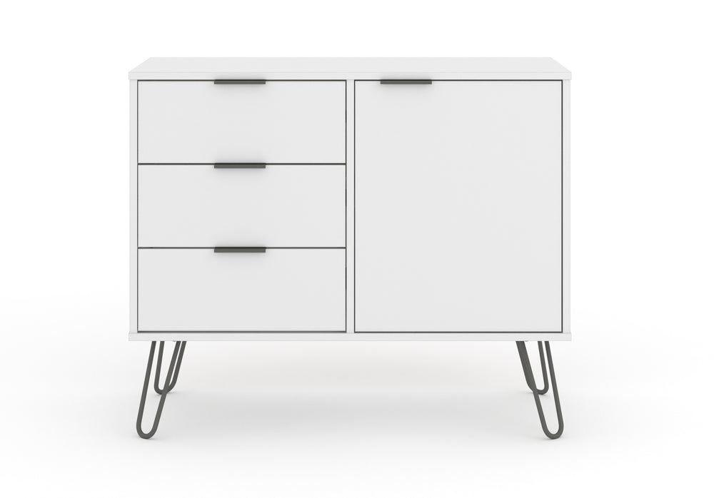 Augusta White Small Sideboard With 1 Door, 3 Drawers White    (DHD) Image 2