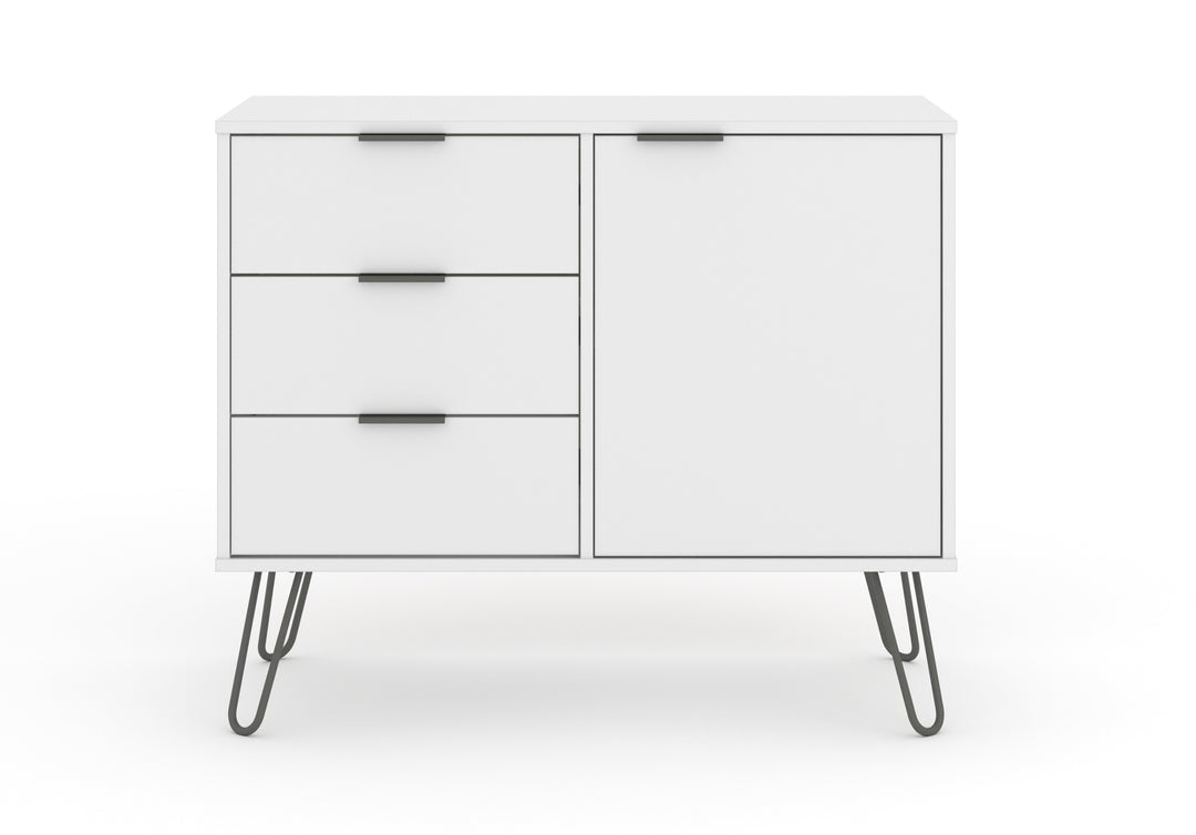 Augusta White Small Sideboard With 1 Door, 3 Drawers White    (DHD) Image 2
