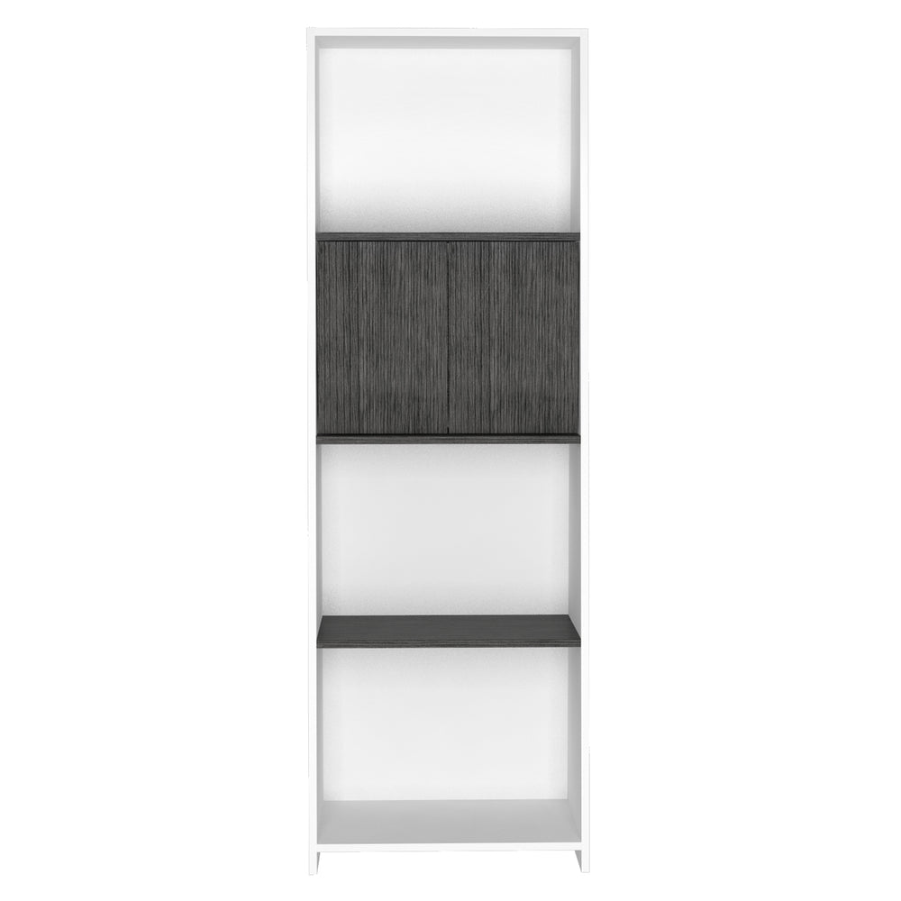 Dallas Bookcase With Doors White Carbon Grey Oak (DHD) Image 2