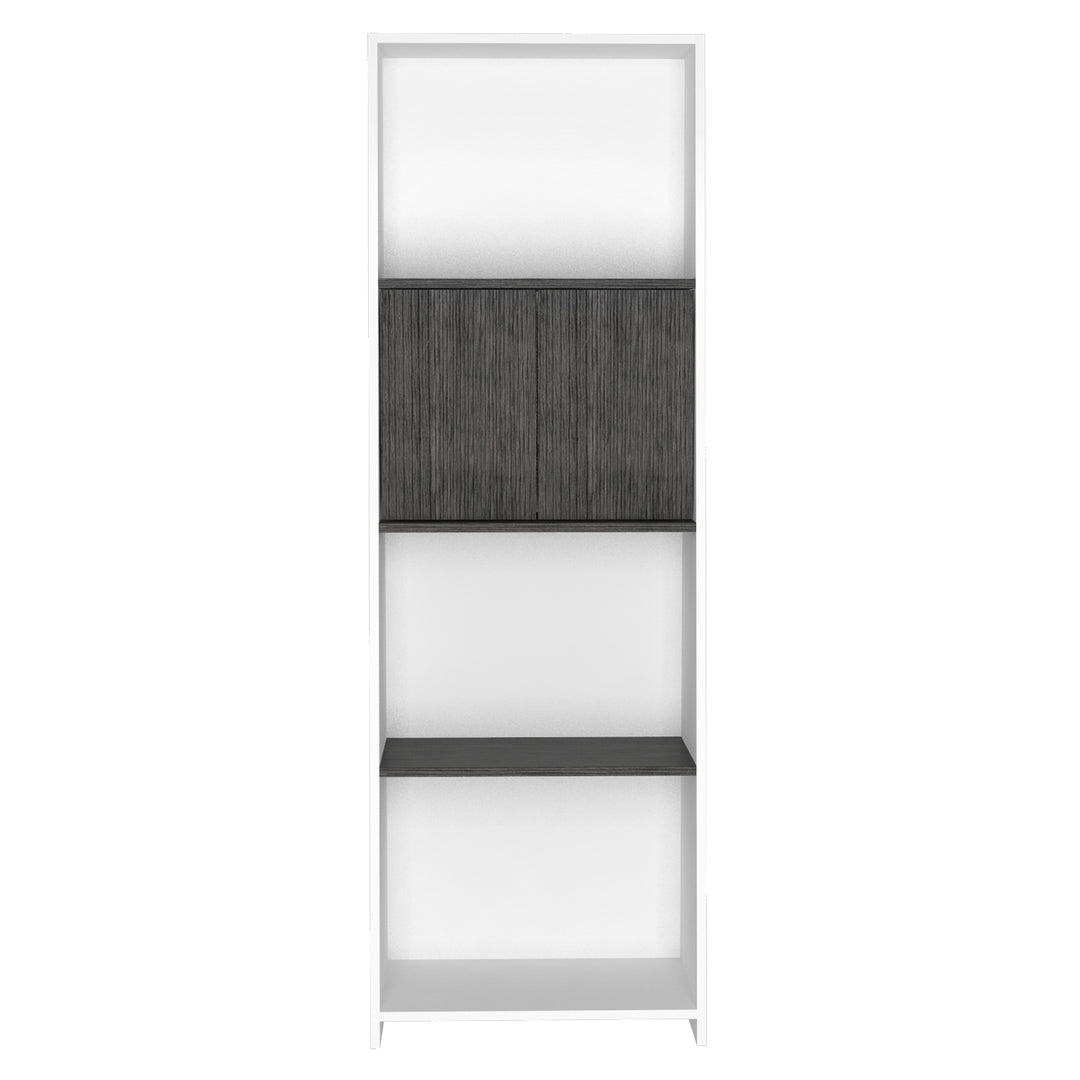Dallas Bookcase With Doors White Carbon Grey Oak (DHD) Image 2