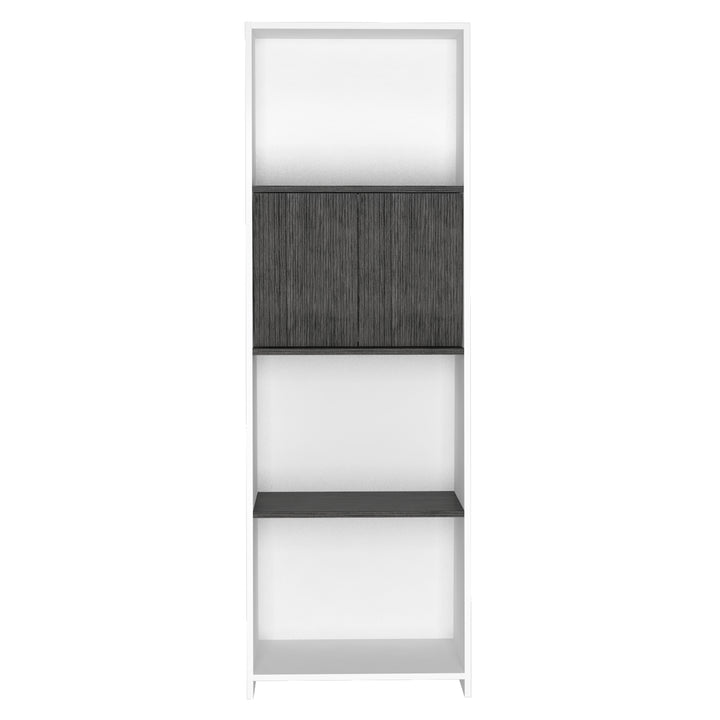 Dallas Bookcase With Doors White Carbon Grey Oak (DHD) Image 2