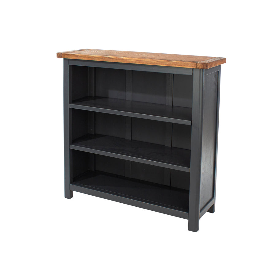 Dunkeld Low Bookcase Midnight Blue Antique Oak Effect Wax (DHD) Image 1