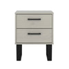 Texas 2 Drawer Bedside Cabinet Grey Waxed Pine Black (DHD) Image 2