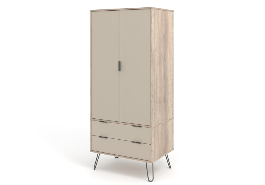 Augusta Driftwood 2 Door, 2 Drawer Wardrobe Driftwood  Calico (DHD) Image 1
