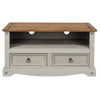 Corona Grey Flat Screen Tv Unit Grey Wax Antique Waxed Pine (DHD) Image 2