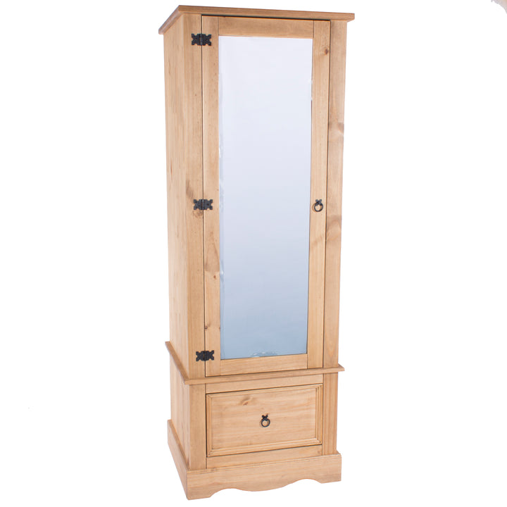 Corona Armoire With Mirrored Door Antique Waxed Pine  (DHD) Image 3