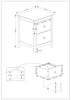 Nairn White 2 Drawer Bedside Cabinet White  (Self Assembly) (DHD)