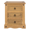 Corona 3 Drawer Bedside Cabinet  Antique Waxed Pine  (DHD) Image 2