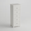 Nairn White 5 Drawer Narrow Chest Of Drawers White  (Self Assembly) (DHD)