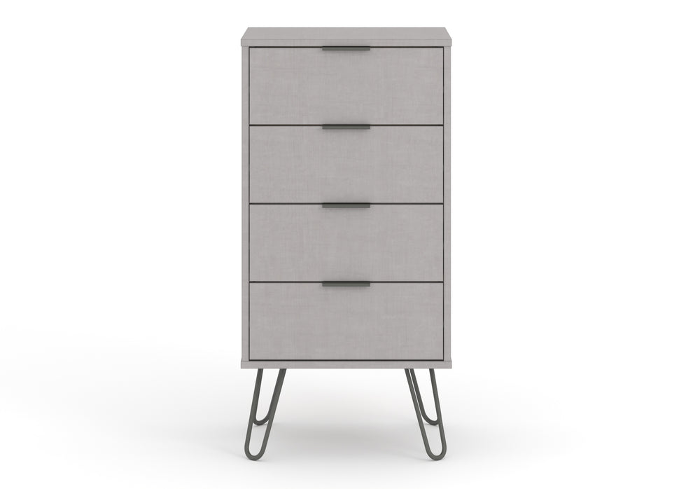 Augusta Grey 4 Drawer Narrow Chest Of Drawers Grey   (DHD) Image 2