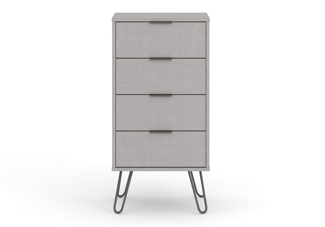 Augusta Grey 4 Drawer Narrow Chest Of Drawers Grey   (DHD) Image 2