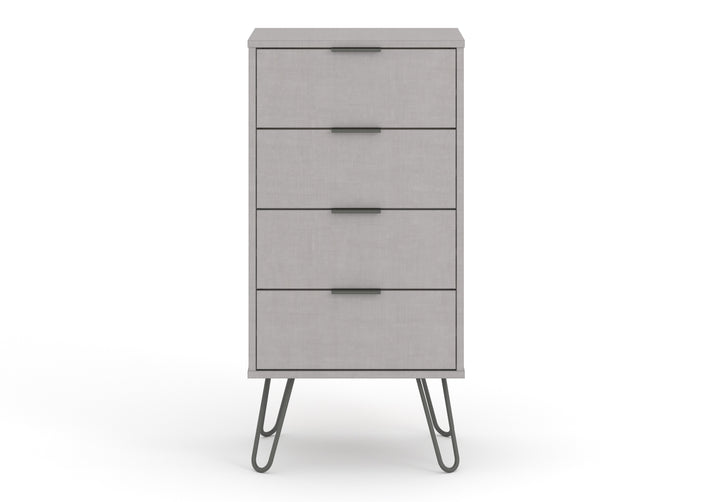 Augusta Grey 4 Drawer Narrow Chest Of Drawers Grey   (DHD) Image 2