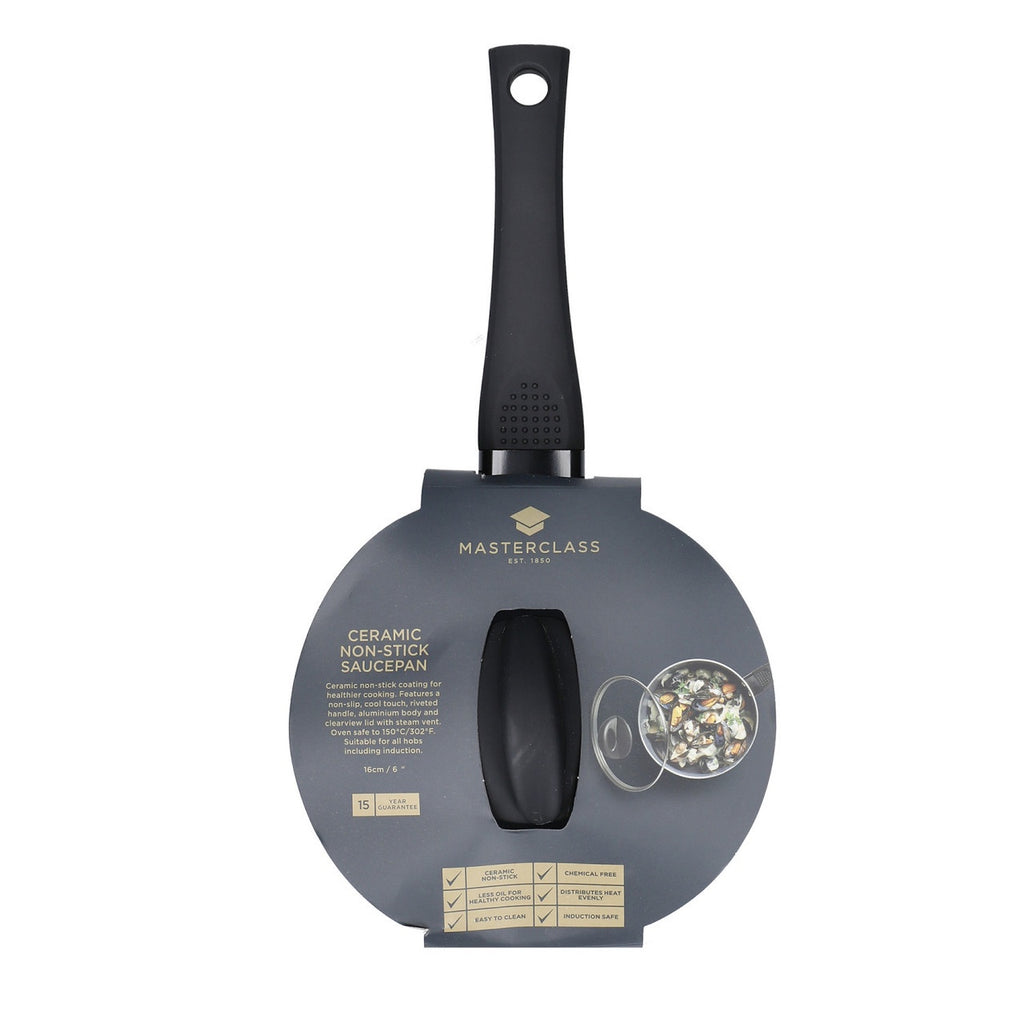 MasterClass Ceramic Non-Stick Induction-Ready Saucepan, 16cm