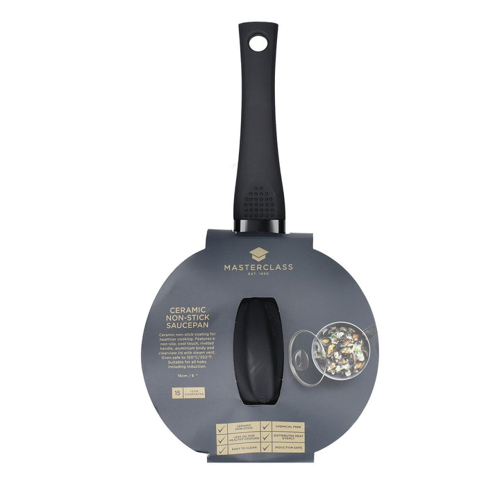 MasterClass Ceramic Non-Stick Induction-Ready Saucepan, 16cm