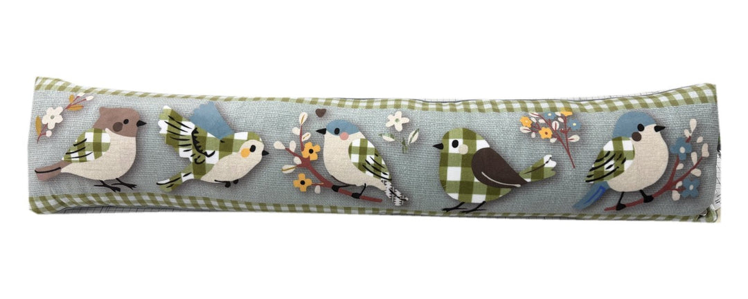 Fabric Printed Draught Excluder Gingham Birds