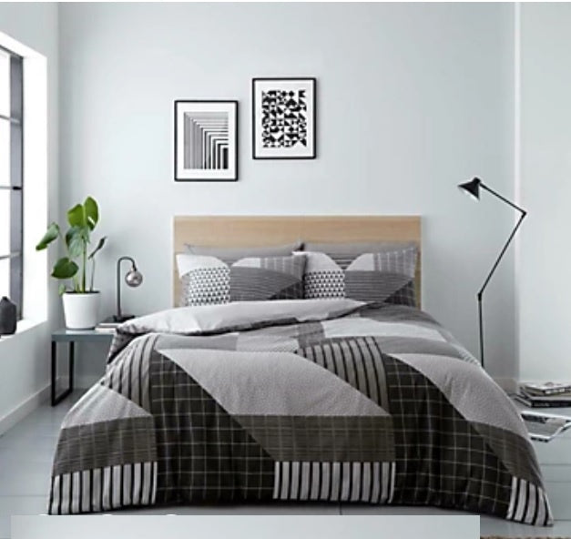 Blake Duvet Cover Set Kingsize Grey