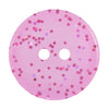 Buttons: Transparent: Glitter: 2 Hole: 15mm: Bright Pink
