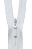 Concealed Zip: 23cm: White