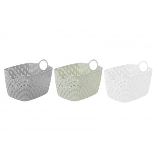 Rattan Collection  Polyrattan Basket 40x28.5x26cm 3 Assorted Colours