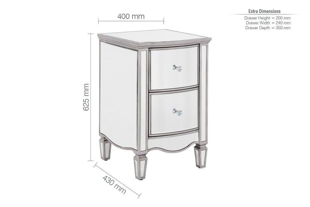 Birlea Elysee 2 Drawer Bedside (DHD)
