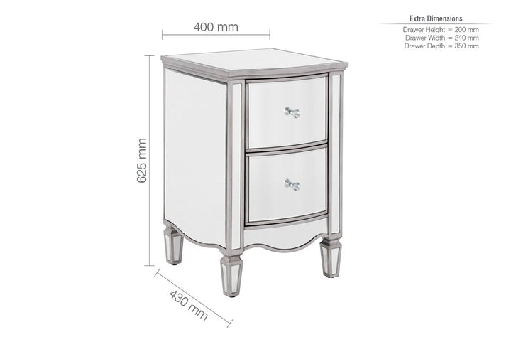 Birlea Elysee 2 Drawer Bedside (DHD)