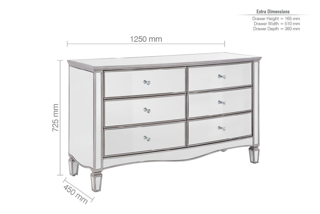 Birlea Elysee 6 Drawer Wide Chest (DHD)
