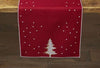 Embroidered Table Runner with Trees Red 35x175cm