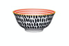 KitchenCraft Red Swirl & Black Spots Ceramic Bowl, 16cm