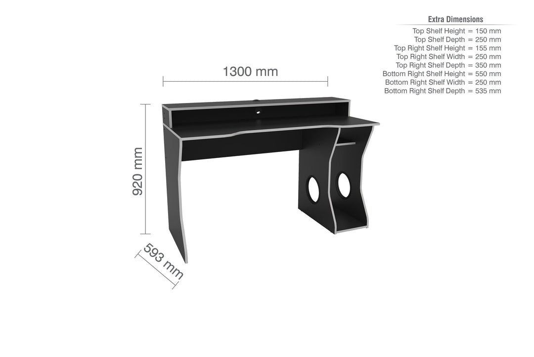 Birlea Enzo Gaming Computer Desk (Self Assembly) (DHD)
