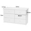 Erin - 6 Drawer (3+3) Wide Chest Of Drawers, White Foil Finish (Self Assembly) (DHD) Image 2