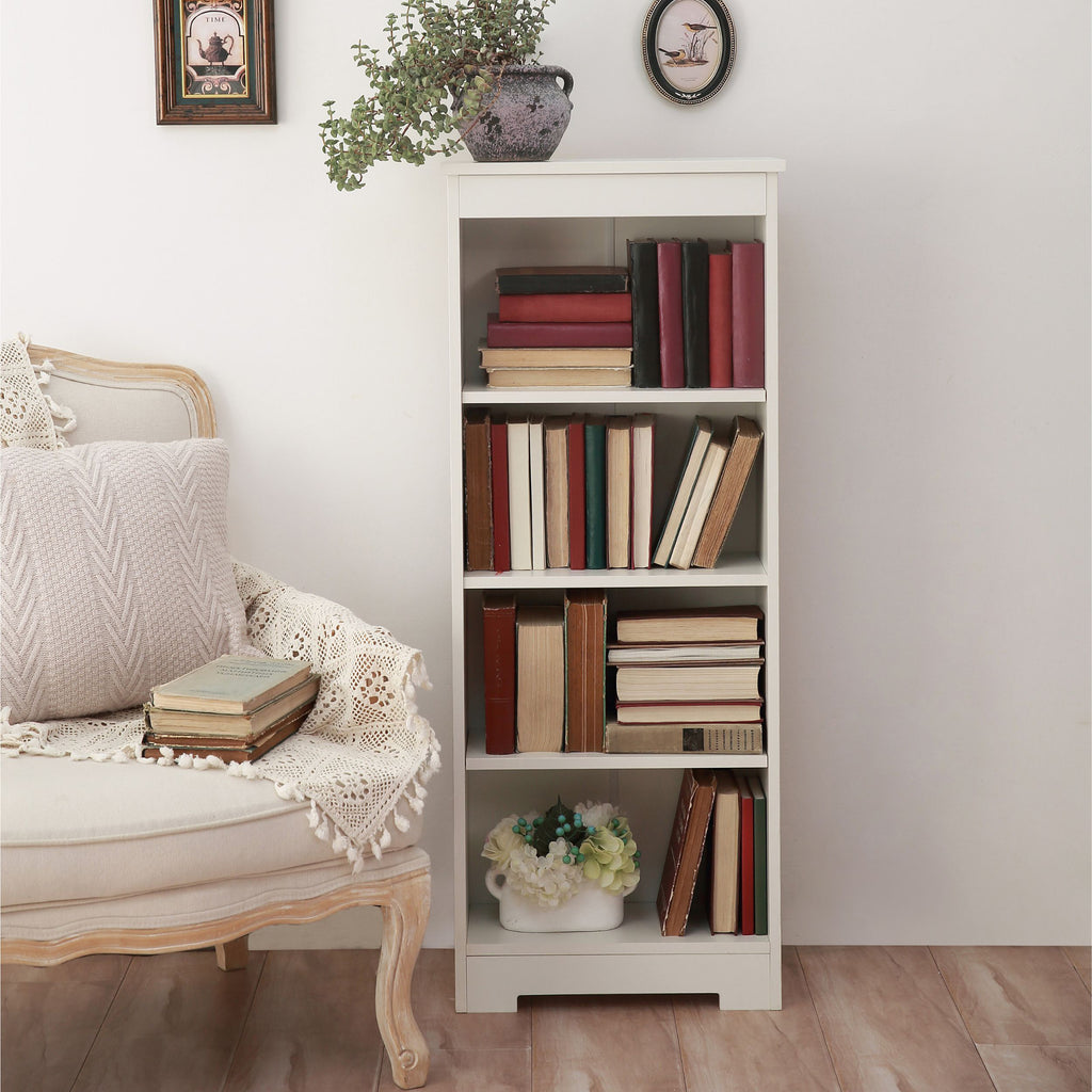 Erin - Low Narrow Bookcase, White Foil Finish (Self Assembly) (DHD) Image 1