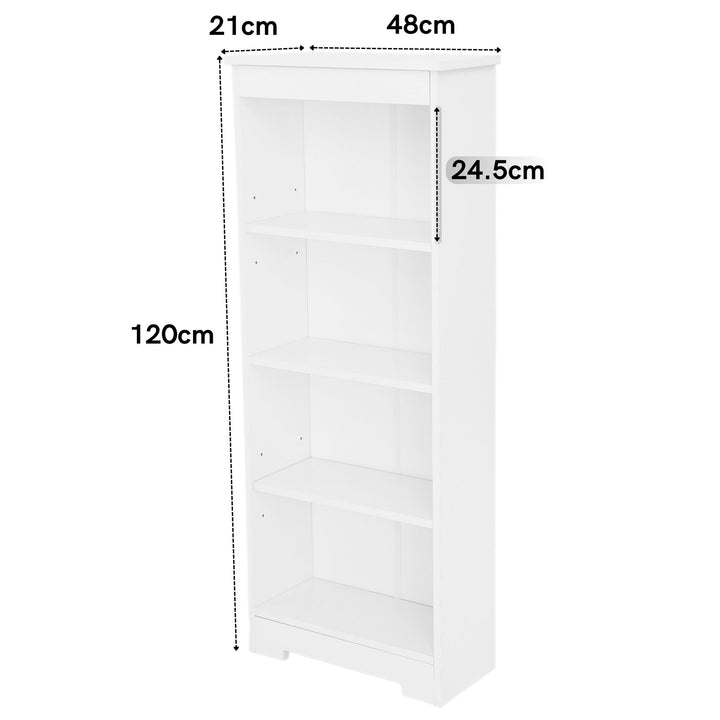 Erin - Low Narrow Bookcase, White Foil Finish (Self Assembly) (DHD) Image 2