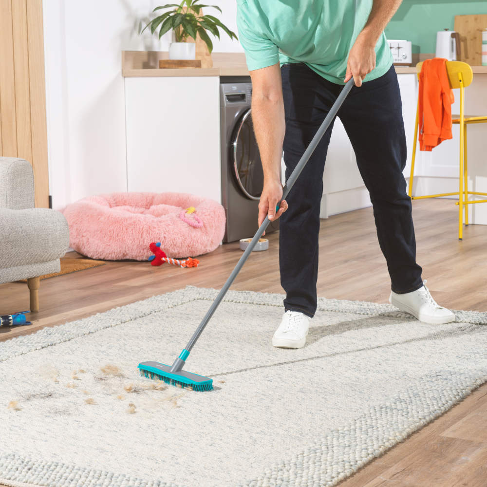 Beldray Antibac Pet Plus Double Action Rubber Broom