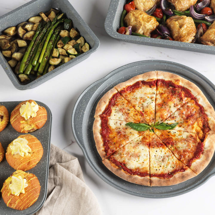 Salter Marblestone 37cm Perforated Pizza Tray with Handles