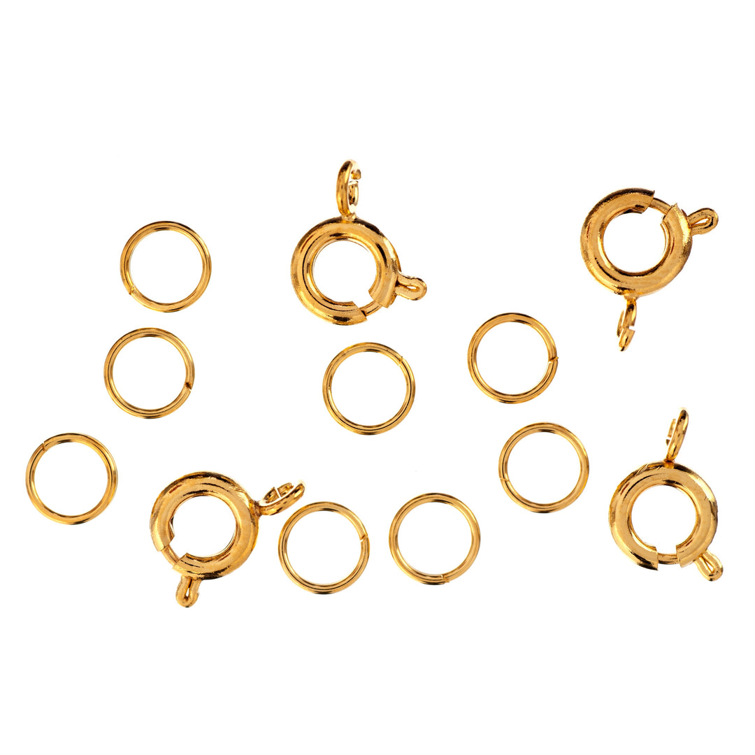 Bolt Rings with Split Ring: Gilt: 4 Sets