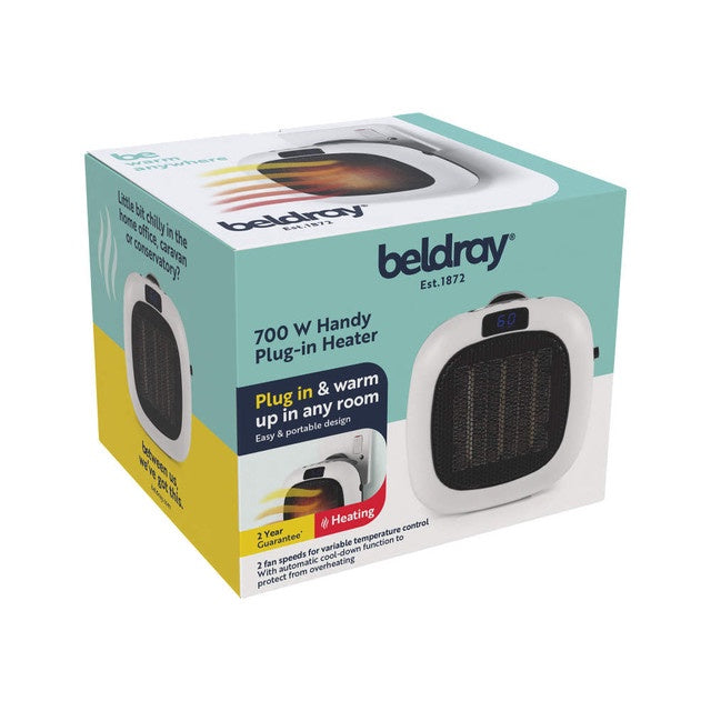Beldray Plug-in Compact 2 Speed Heater with Timer and LED Display 700W