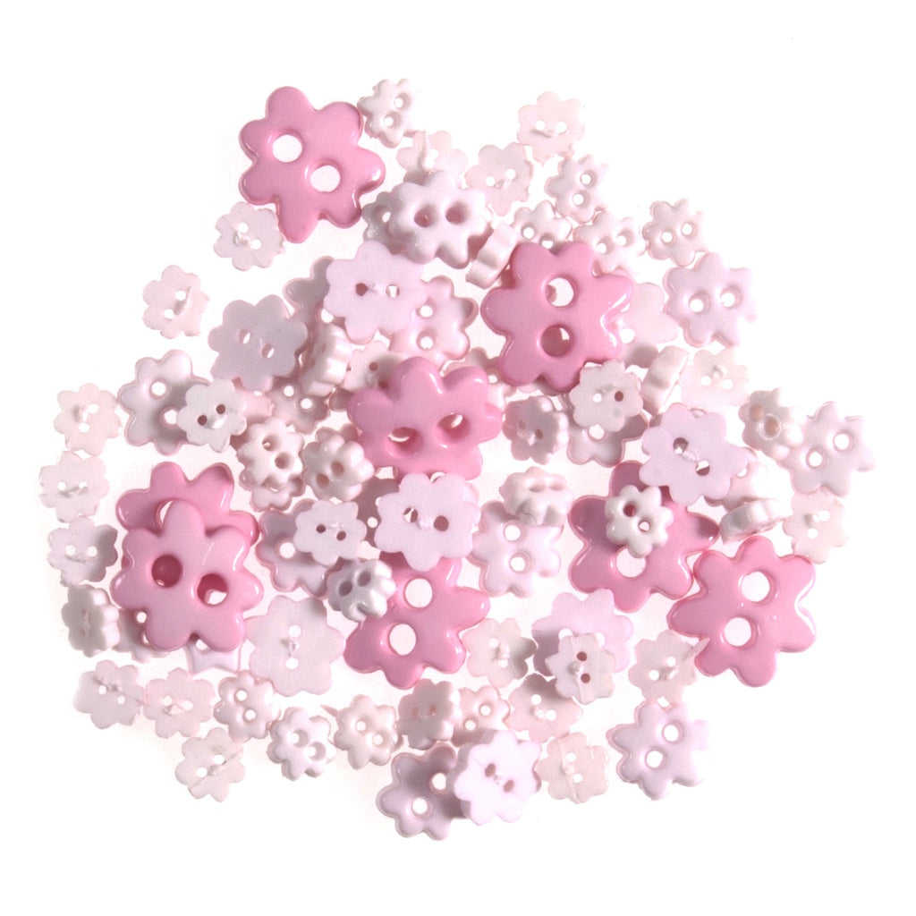 Buttons: Craft: Mini: Flower: Pink: 2.5g