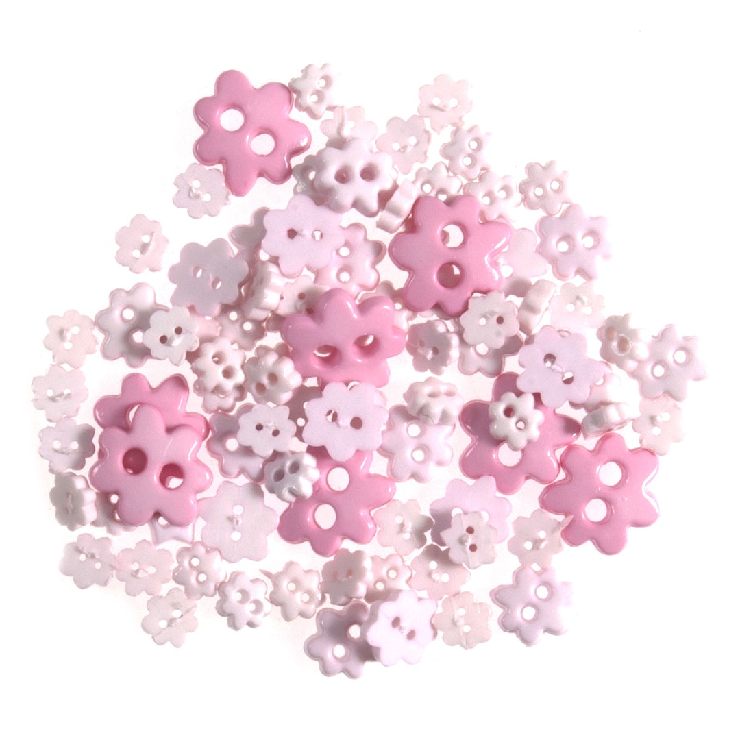 Buttons: Craft: Mini: Flower: Pink: 2.5g
