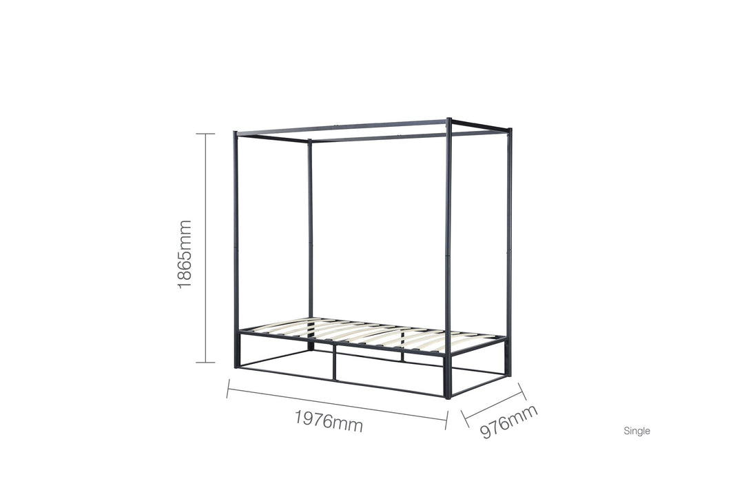 Birlea Farringdon Metal 4 Poster Bed (Self Assembly) (DHD)
