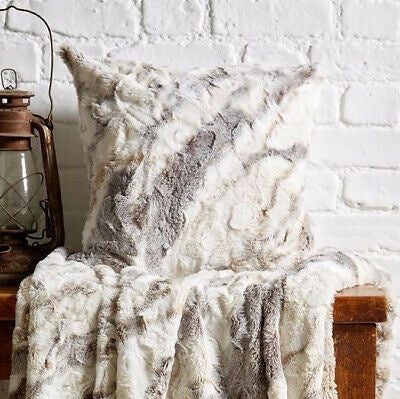 Faux fur marble cushion cover