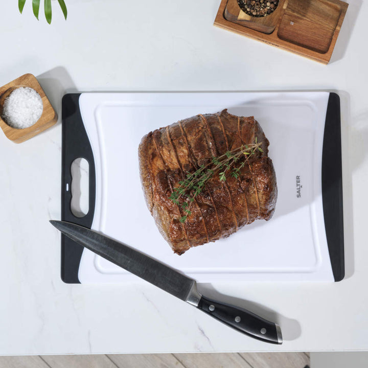 Salter Plastic Chopping Board – Black/White