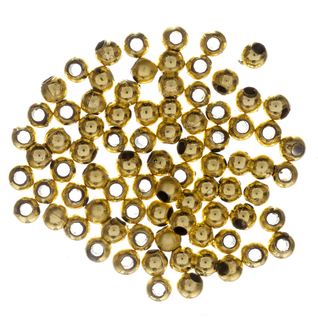 Beads: Plated: 3mm: Gold: 75