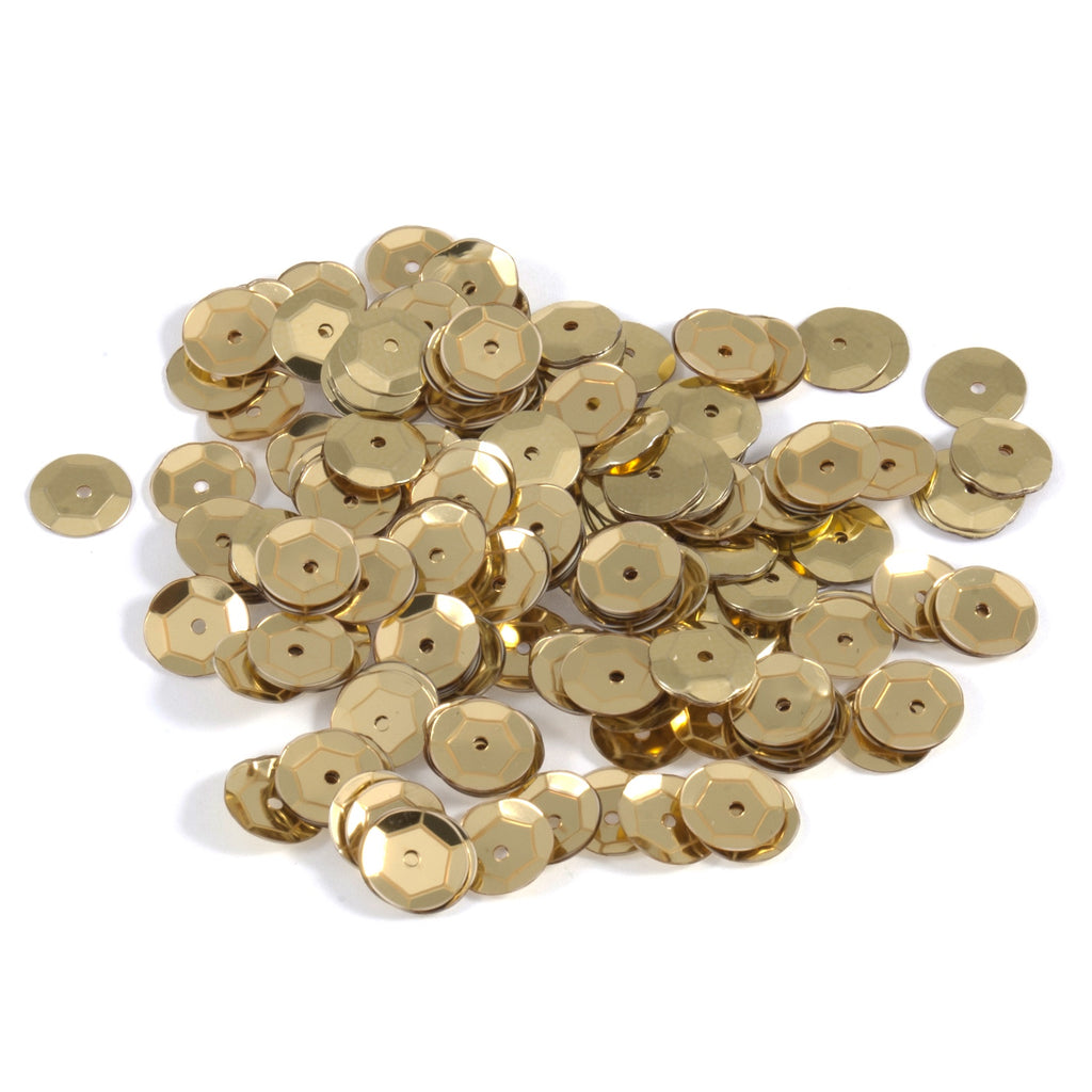 Sequins: Cup: 8mm: Gold: 160
